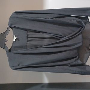 Lilly White Sheer Dark Grey Top